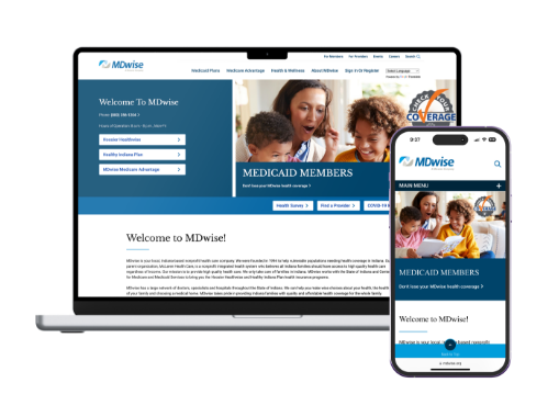 Image of MDWise Website on different devices.